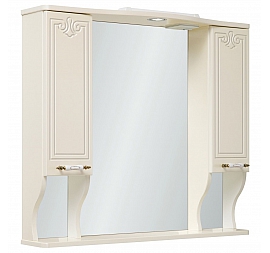 Шкаф зеркальный Runo Кантри 85 см крем