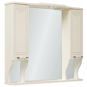 Шкаф зеркальный Runo Кантри 85 см крем