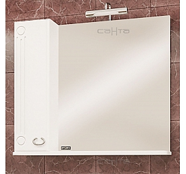 Шкаф зеркальный Санта Коралл 80 см левый