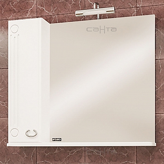 Шкаф зеркальный Санта Коралл 80 см левый