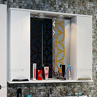 Шкаф зеркальный Санта Полис 105 см