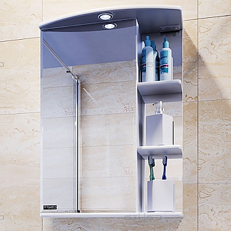 Шкаф зеркальный Санта Стандарт Ника 101082 40 см левый с подсветкой