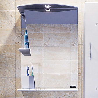 Шкаф зеркальный Санта Стандарт Акцент 50 см правый с подсветкой