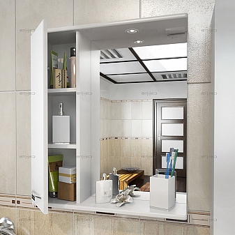 Шкаф зеркальный Санта Стандарт Прима 50 см левый