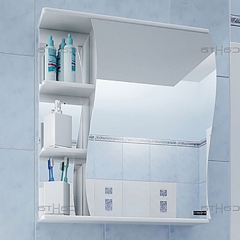 Шкаф зеркальный Санта Стандарт Волна 101006 50 см правый