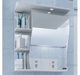 Шкаф зеркальный Санта Стандарт Волна 101008 50 см правый с подсветкой