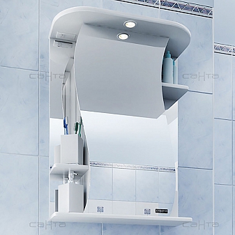 Шкаф зеркальный Санта Стандарт Лира 50 см с подсветкой