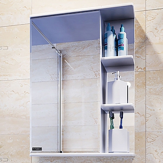 Шкаф зеркальный Санта Стандарт Ника 101084 50 см левый