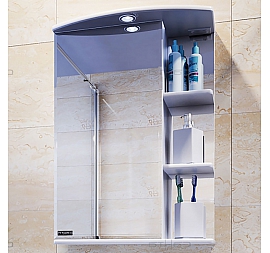 Шкаф зеркальный Санта Стандарт Ника 101086 50 см левый с подсветкой