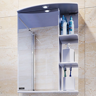 Шкаф зеркальный Санта Стандарт Ника 101086 50 см левый с подсветкой