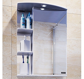 Шкаф зеркальный Санта Стандарт Ника 101087 50 см правый с подсветкой