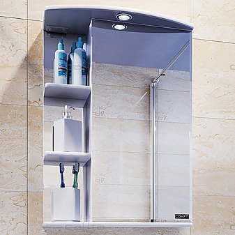 Шкаф зеркальный Санта Стандарт Ника 101087 50 см правый с подсветкой