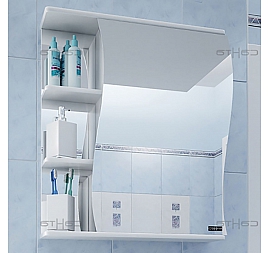 Шкаф зеркальный Санта Стандарт Волна 101010 55 см правый