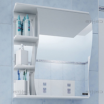 Шкаф зеркальный Санта Стандарт Волна 101010 55 см правый