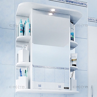 Шкаф зеркальный Санта Стандарт Герда 101021 55 см с подсветкой