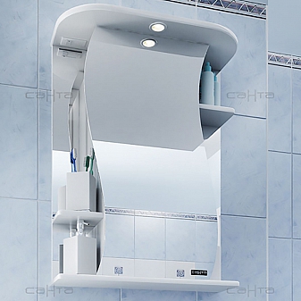 Шкаф зеркальный Санта Стандарт Лира 101053 55 см с подсветкой