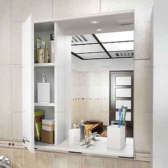 Шкаф зеркальный Санта Стандарт Прима 60 см левый