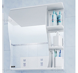 Шкаф зеркальный Санта Стандарт Волна 101013 60 см левый