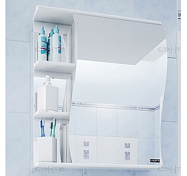 Шкаф зеркальный Санта Стандарт Волна 101014 60 см правый