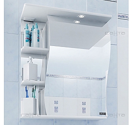 Шкаф зеркальный Санта Стандарт Волна 101016 60 см правый с подсветкой