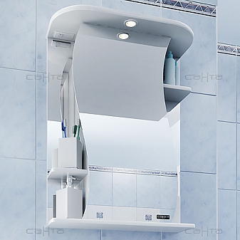 Шкаф зеркальный Санта Стандарт Лира 65 см с подсветкой