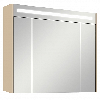Шкаф зеркальный Акватон Блент 1A161002BLA70 80 см кремовый/дуб европейский