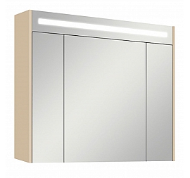 Шкаф зеркальный Акватон Блент 1A166502BLA70 100 см кремовый/дуб европейский