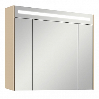 Шкаф зеркальный Акватон Блент 1A166502BLA70 100 см кремовый/дуб европейский