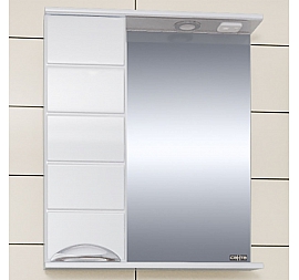 Шкаф зеркальный Санта Родос 106015 60 см левый