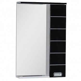 Шкаф зеркальный Aquanet Доминика 55 см черно-белый