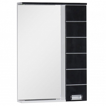 Шкаф зеркальный Aquanet Доминика 60 см черно-белый
