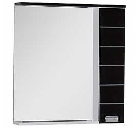 Шкаф зеркальный Aquanet Доминика 80 см черно-белый