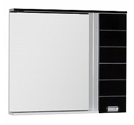 Шкаф зеркальный Aquanet Доминика 100 см черно-белый