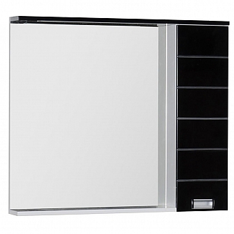Шкаф зеркальный Aquanet Доминика 100 см черно-белый
