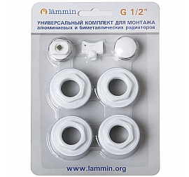Универсальный монтажный комплект для радиаторов отопления Lammin 1/2"