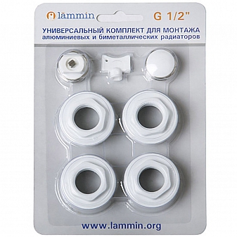 Универсальный монтажный комплект для радиаторов отопления Lammin 1/2"