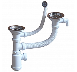 Сифон для кухонной мойки Grand двойной С.Н.391-11-01 Р