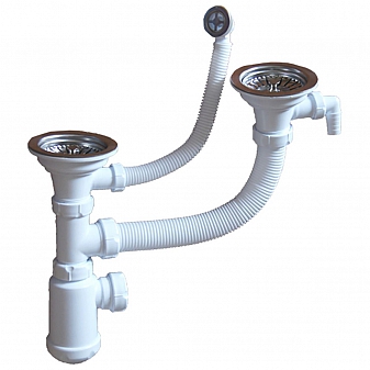 Сифон для кухонной мойки Grand двойной С.Н.391-11-01 Р