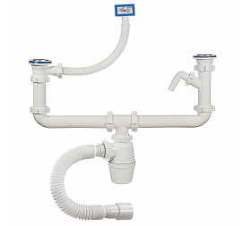 Сифон для кухонной мойки Orio A-40091 1 1/2"х40 мм двойной
