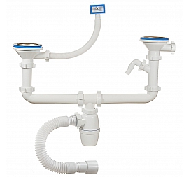 Сифон для кухонной мойки Orio A-40092 3 1/2"х40 мм двойной