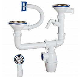 Сифон для кухонной мойки Orio K-40093 3 1/2"х40 мм двойной