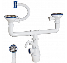 Сифон для кухонной мойки Orio K-40592 3 1/2"х40 мм двойной