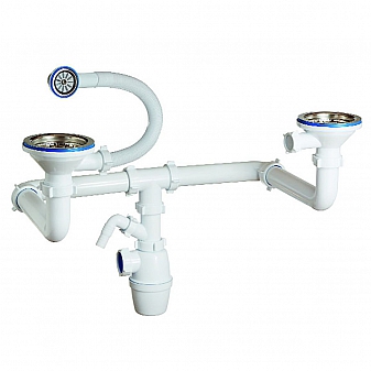 Сифон для кухонной мойки Orio K-43592 3 1/2"х40 мм двойной