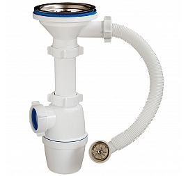 Сифон для кухонной мойки Orio A-5007 3 1/2"х40 мм с переливом