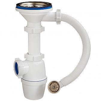 Сифон для кухонной мойки Orio A-5007 3 1/2"х40 мм с переливом