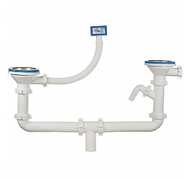 Сифон для кухонной мойки Orio A-40092-1 двойной 3 1/2"х40 мм