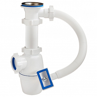 Сифон для кухонной мойки Orio A-4004 1 1/2"х40 мм с переливом