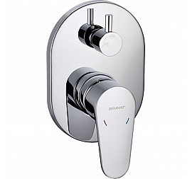 Смеситель для ванны Bravat Eler FB848238CP-2-RUS внешняя и встраиваемая части