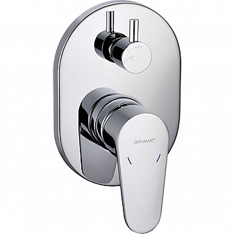 Смеситель для ванны Bravat Eler FB848238CP-2-RUS внешняя и встраиваемая части