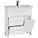 Тумба с умывальником Aquanet Доминика 80 см с корзиной для белья белая
